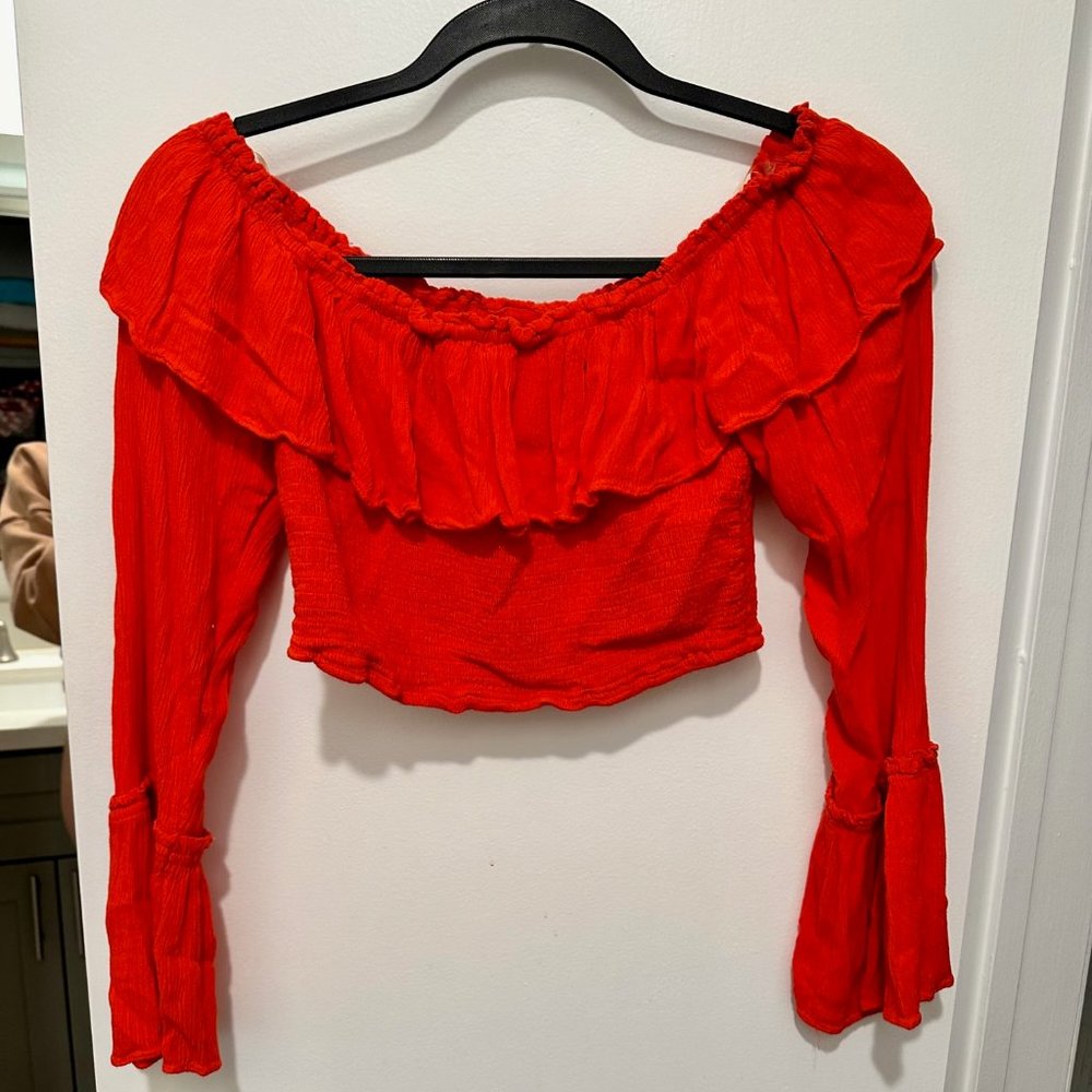 Urban Outfitters Kimichi & Blue Cropped Boho Blouse